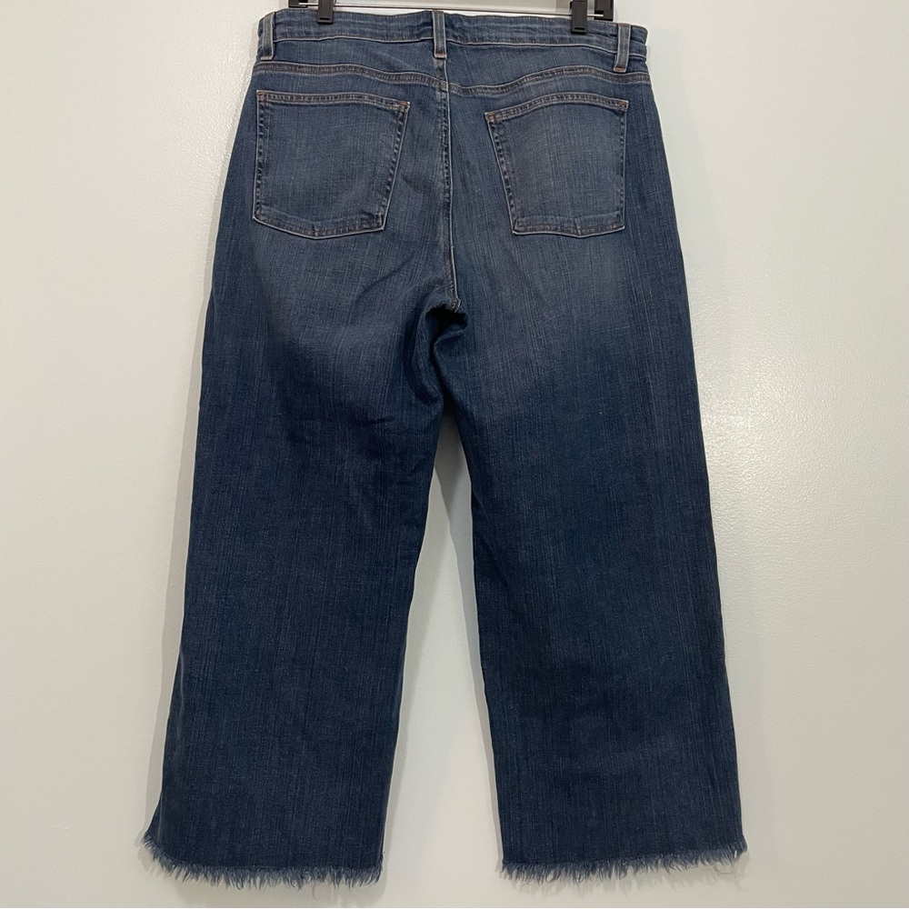 Eileen Fisher Stretch Organic Cotton Wide Leg Cropped Jeans Size 14-16.  These - Picture 2 of 12